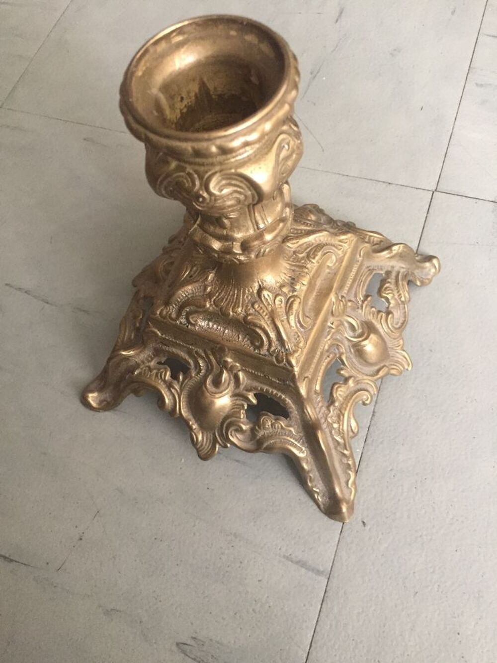 bougeoir ancien bronze Décoration
