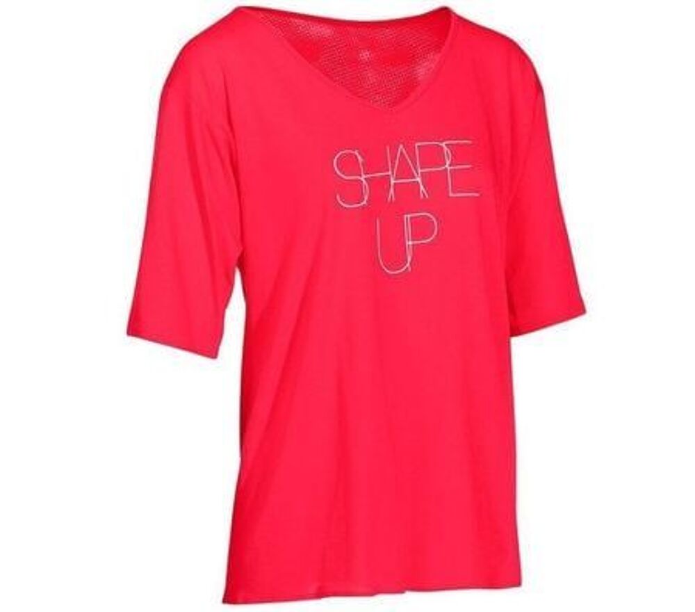 Tshirt + d&eacute;bardeur galbant Domyos Yoga fitness Femme L Vêtements