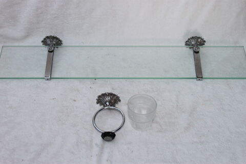 Ensemble tablette et porte verre pour salle de bain 15 Montigny-Lencoup (77)