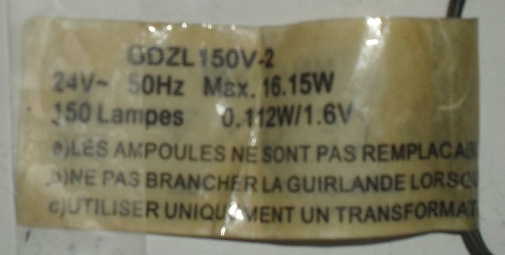 Guirlande &eacute;lectrique 150 micro lampes int&eacute;rieur / ext&eacute;rieur Dcoration