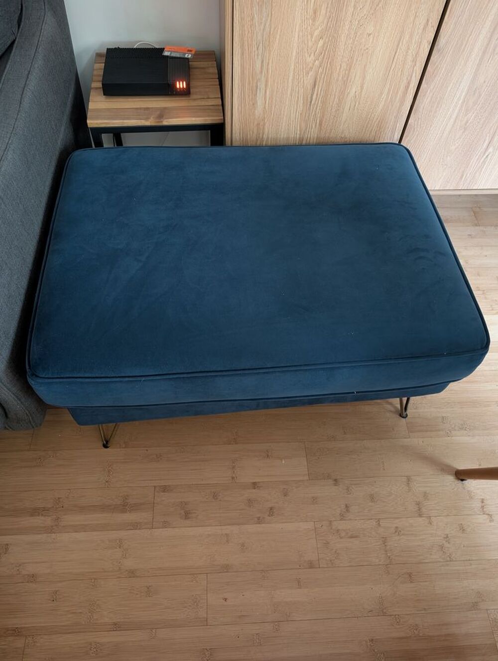 Pouf velours TOPIM de La Redoute Int&eacute;rieurs en exellent etat Meubles