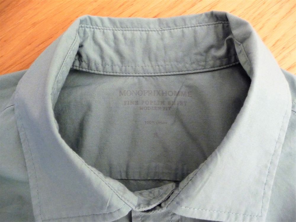 Chemise 100% Coton Popeline Vert- Taille S- Neuf- Monoprix Vêtements