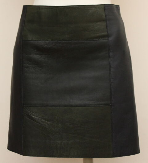 Jupe cuir marine et vert SAINT LAURENT T.40 Fr 340 Issy-les-Moulineaux (92)
