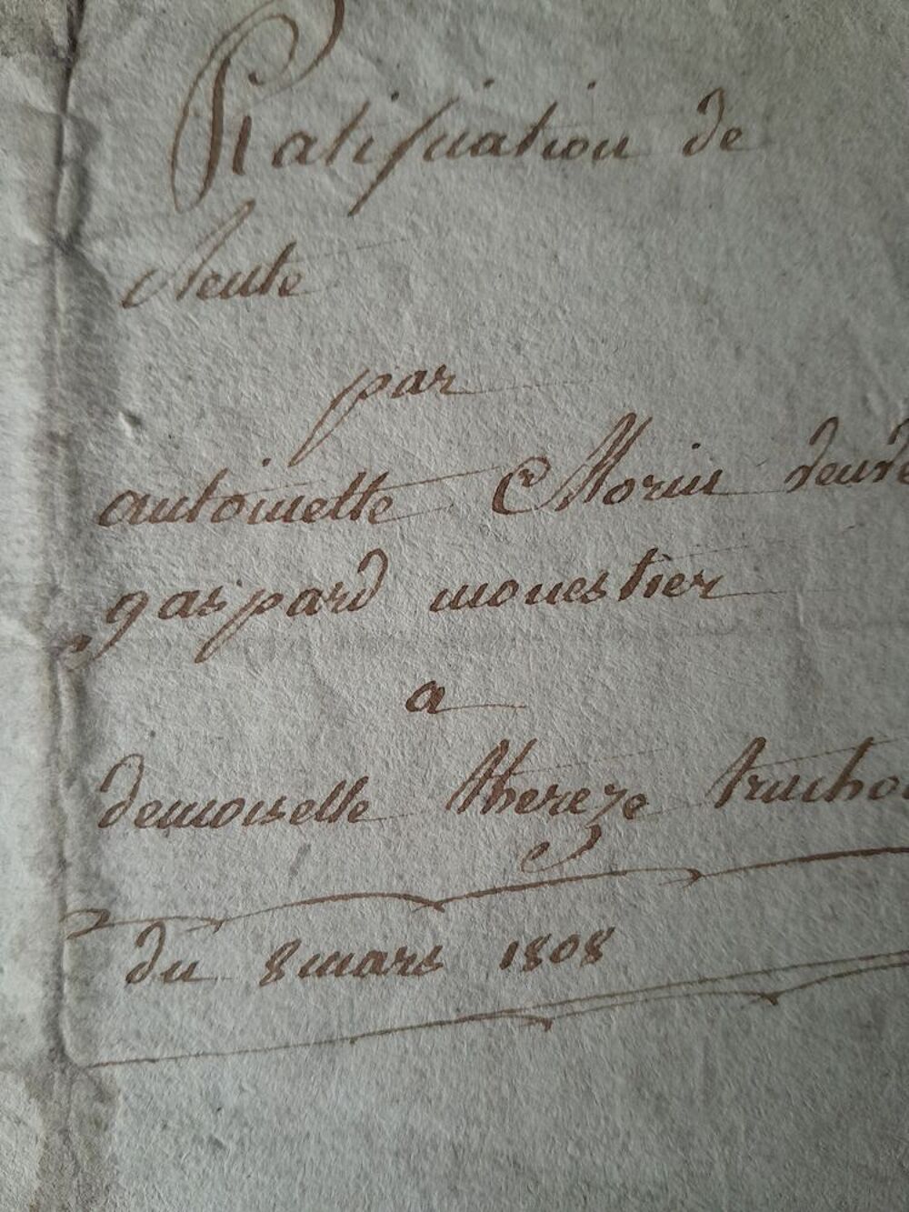 Acte notari&eacute; ancien 