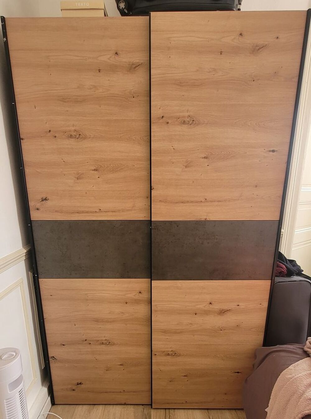 armoire a vetements 2 portes coulissantes imitation Meubles