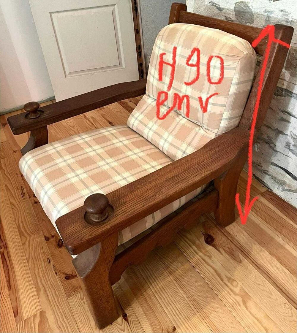 canap&eacute; bois massif avec ses 2 fauteuils Meubles