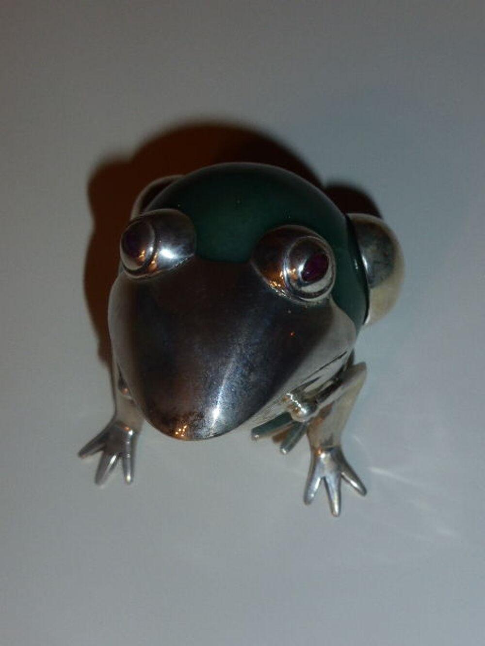 Grenouille 3 morceaux argent et pierre 