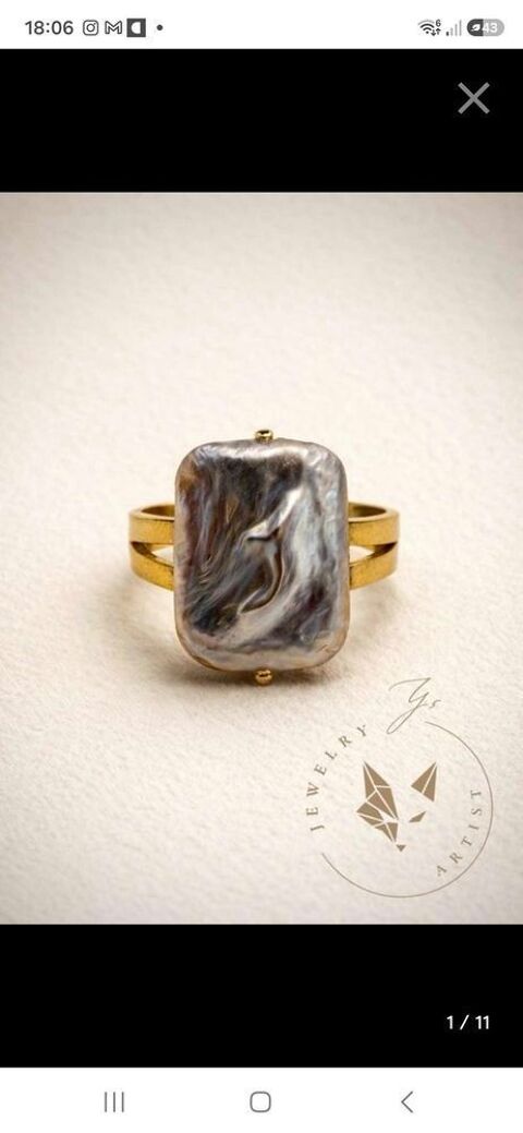 bague baroque perle et argent sterling 925 plaqué or 21k Bazas (33)