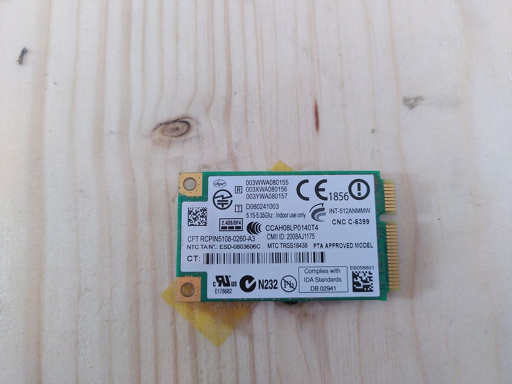 Carte Wi-Fi Intel 5100 HP 480985-001 512AN_MMW Mini PCIe Matériel informatique