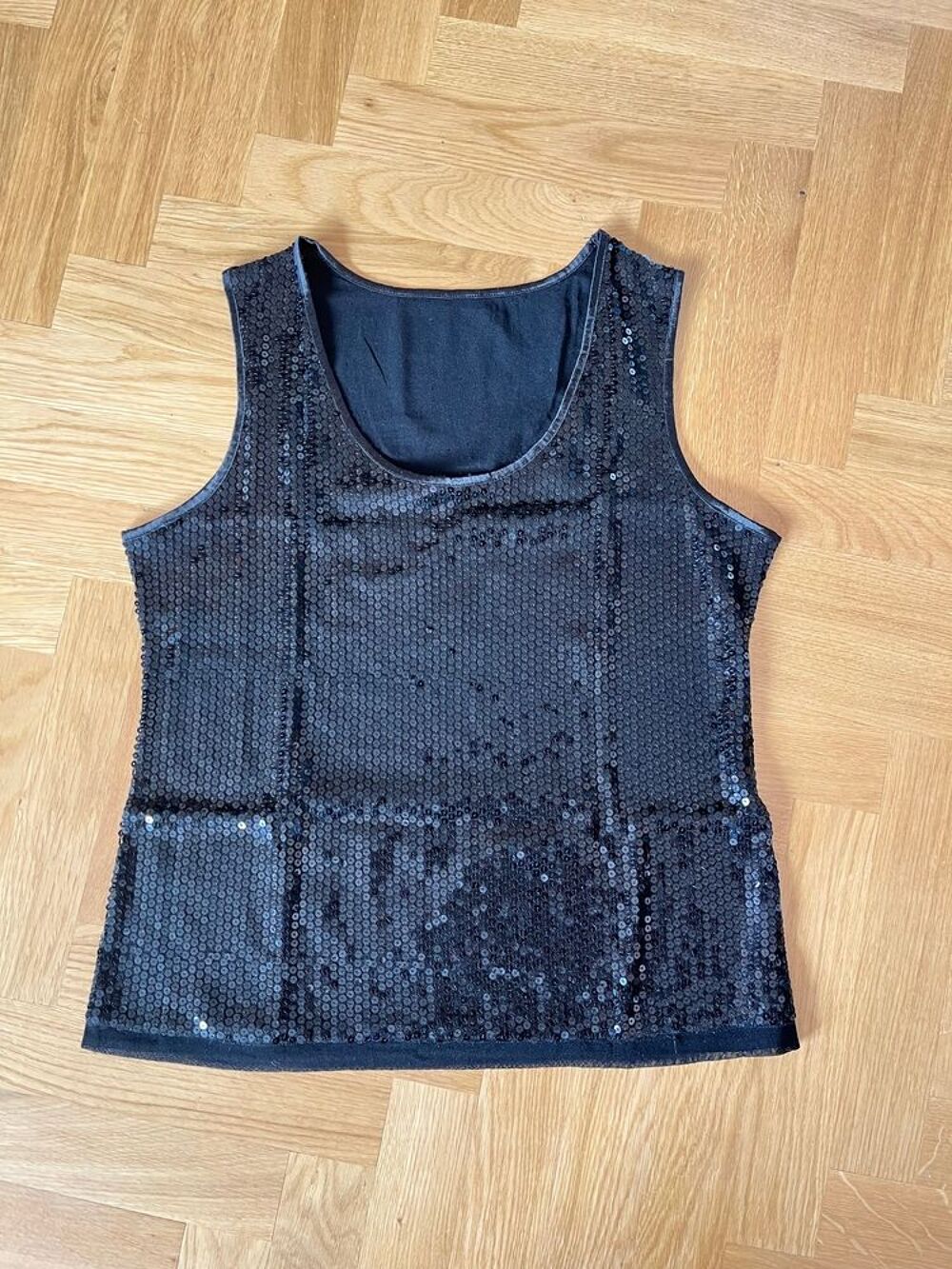 Femme, D&eacute;bardeur Taille 40/42, Paillettes Noires, Vêtements