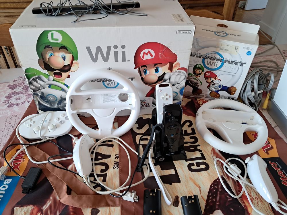 Lot Console WII Mario Kart vintage jeu vid&eacute;o loisirs collect Consoles et jeux vidéos