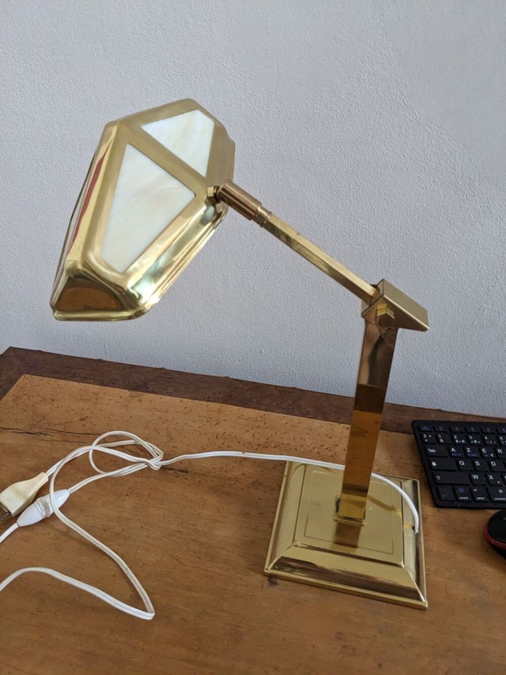 Lampe art d&eacute;co PIROUETT de direction en laiton poli avec ver Décoration