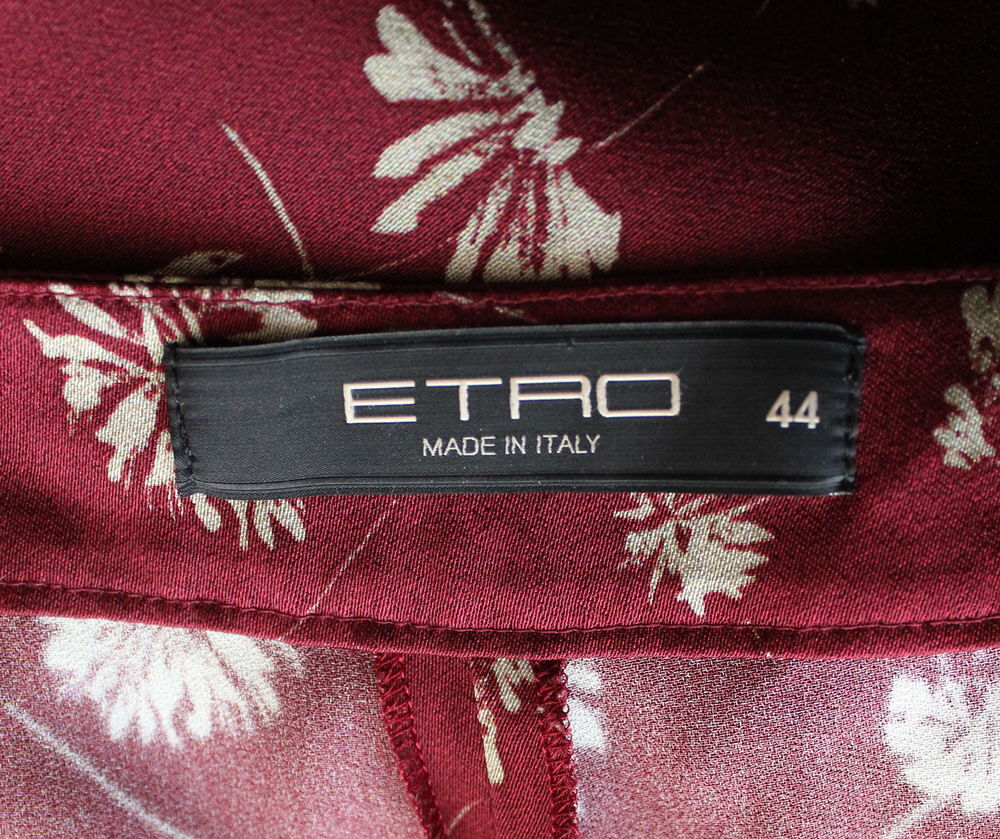 Pantalon bordeaux fleuri ETRO T.40 Fr Vêtements