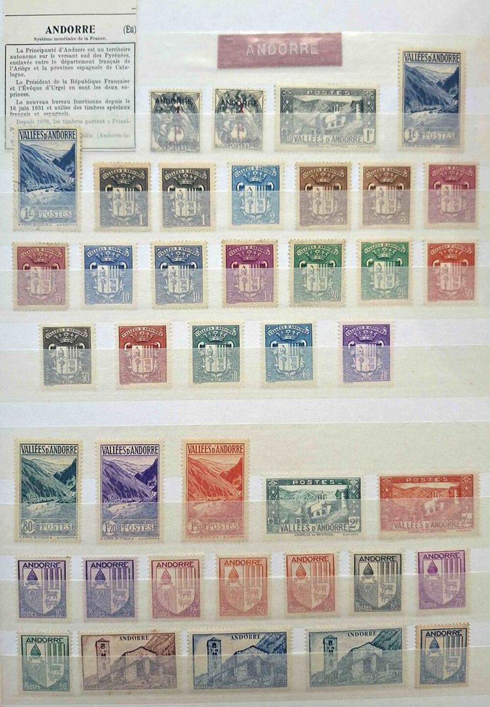 S&eacute;rie de timbres de collection d'Andorre 