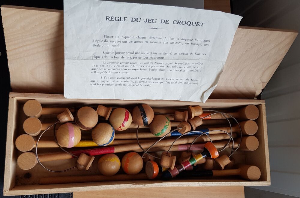 Ancien jeu de croquet de table de collection Jeux / jouets