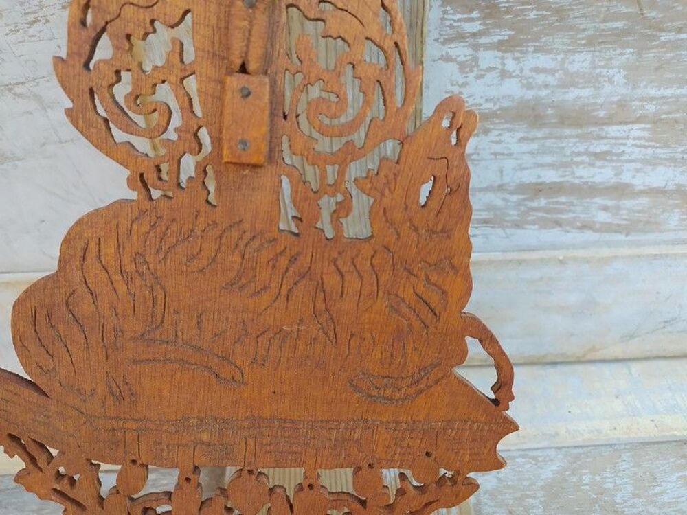 Ancien Crucifix Bois Chantourn&eacute; Croix Christ Religious Cross 