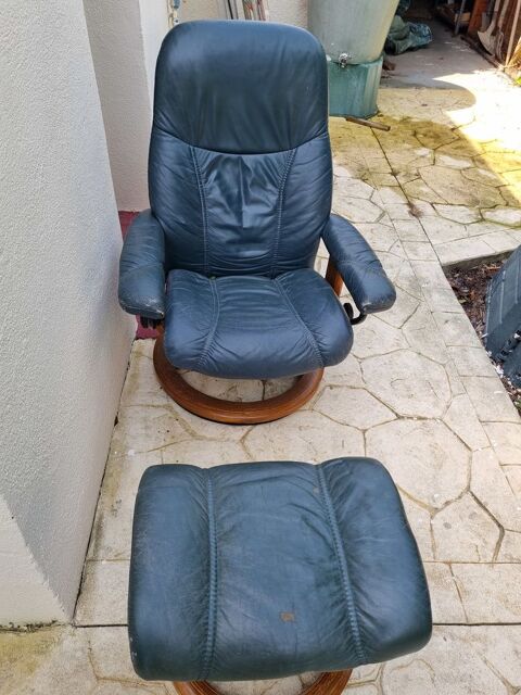 Fauteuil cuir rotatif et inclinable+ repose pied  20 Aussonne (31)