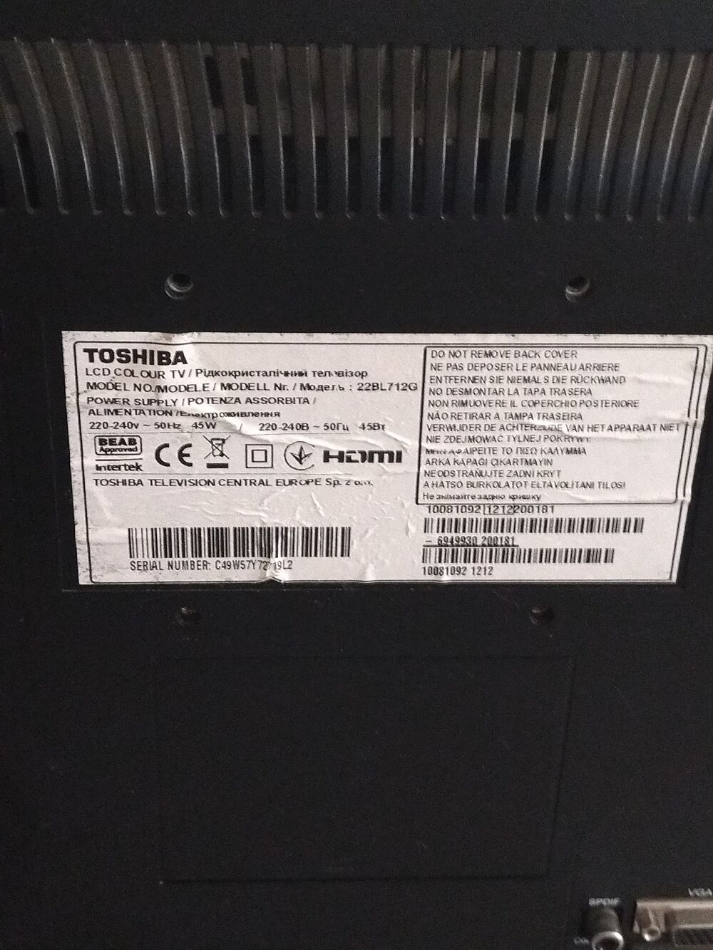 Tv Toshiba 36 cm led Photos/Video/TV