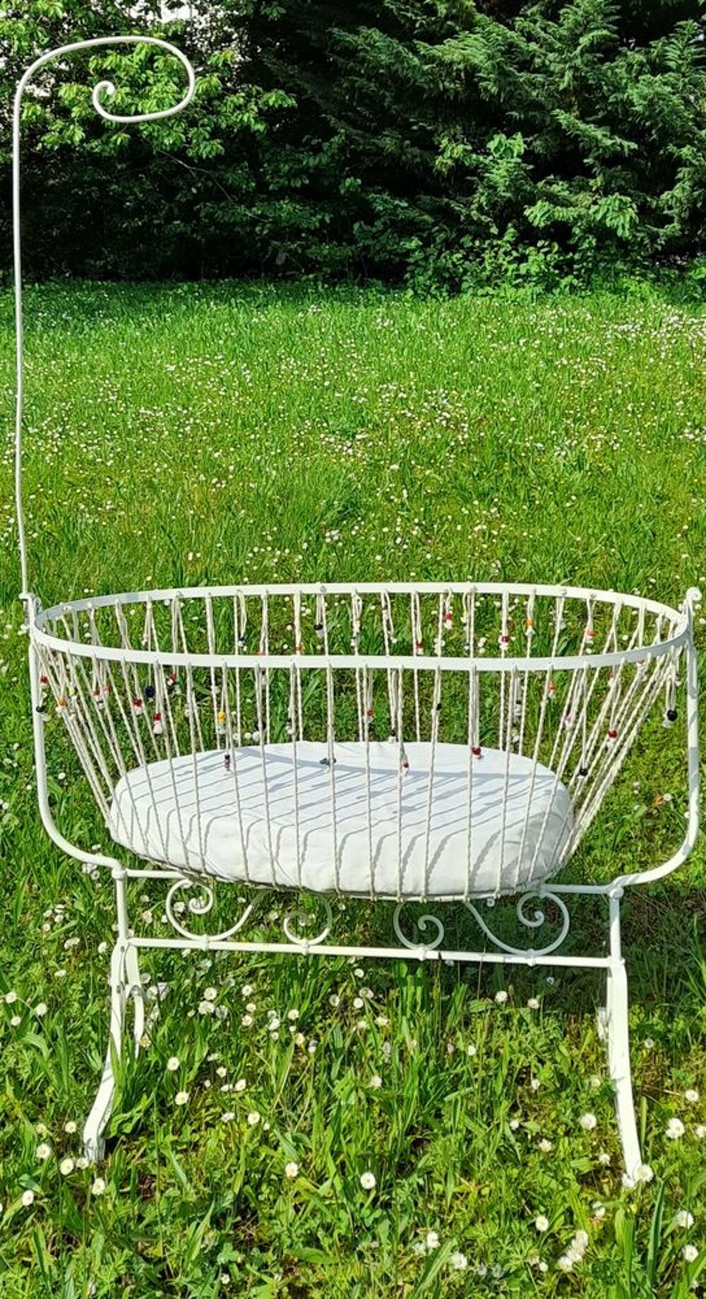 Berceau fer forg&eacute; blanc Mobilier enfants