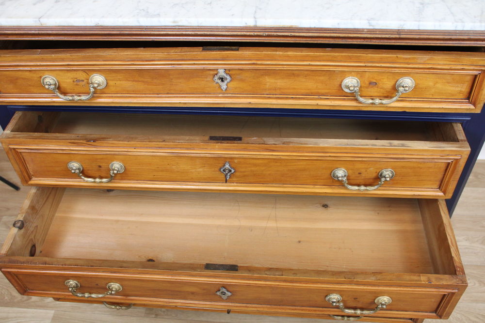 COMMODE CHENE PLATEAU MARBRE GRIS XIX EME FRANCE Meubles