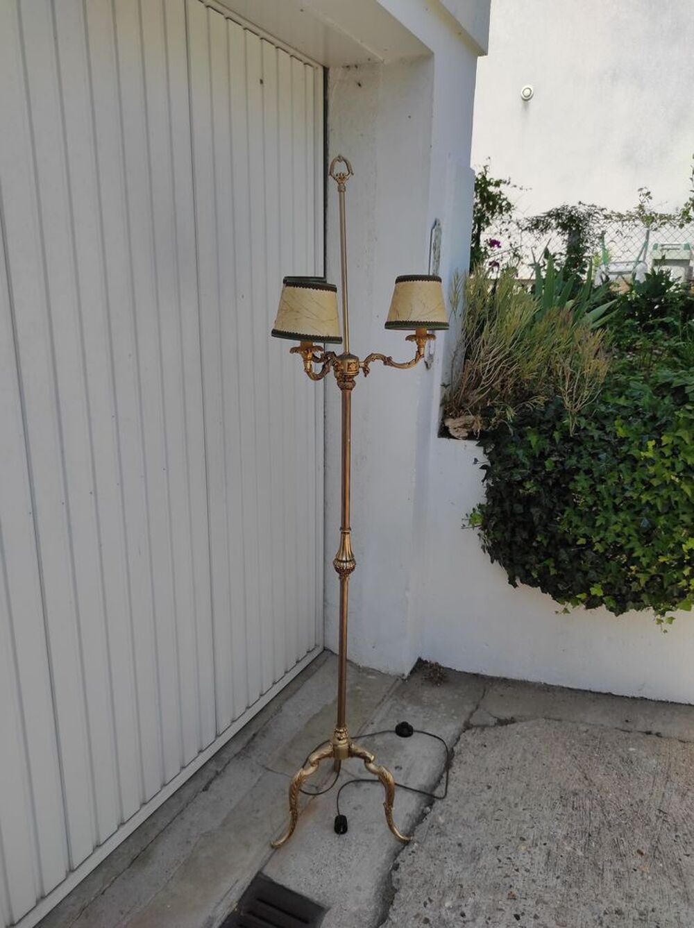 lampadaire laiton 3 branches + abat jour Décoration