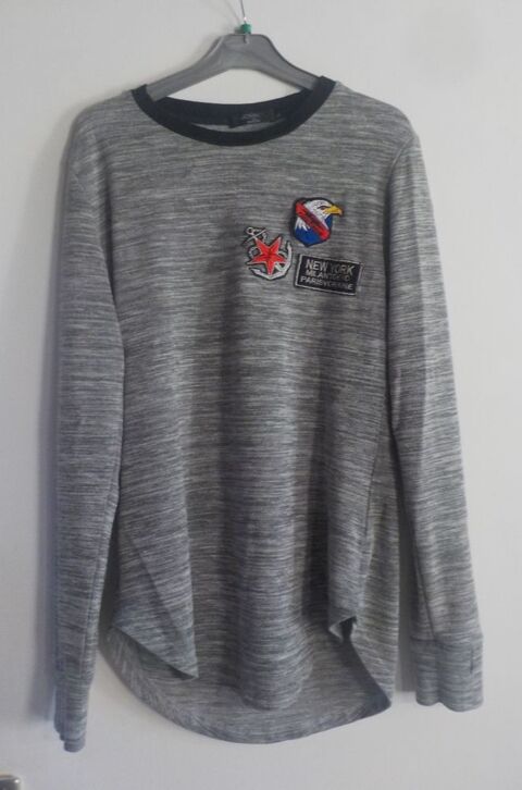 TSHIRT GRIS MANCHES LONGUES JOHN H TAILLE L 5 Bubry (56)