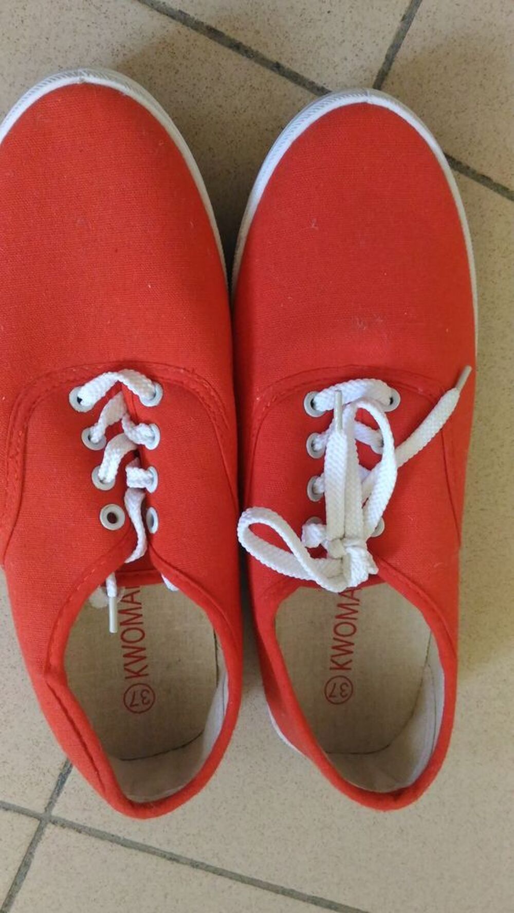 Basket toile orange de marque KWOMAN taille 37 Chaussures