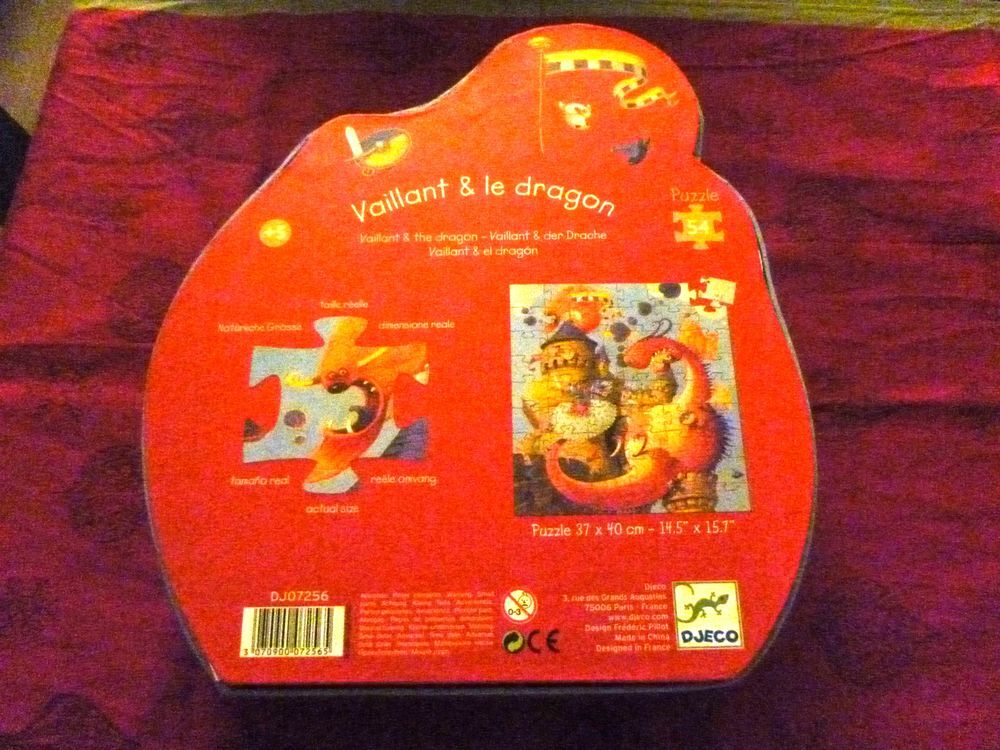 Puzzle vaillant et le dragon, 54 pi&egrave;ces Jeux / jouets