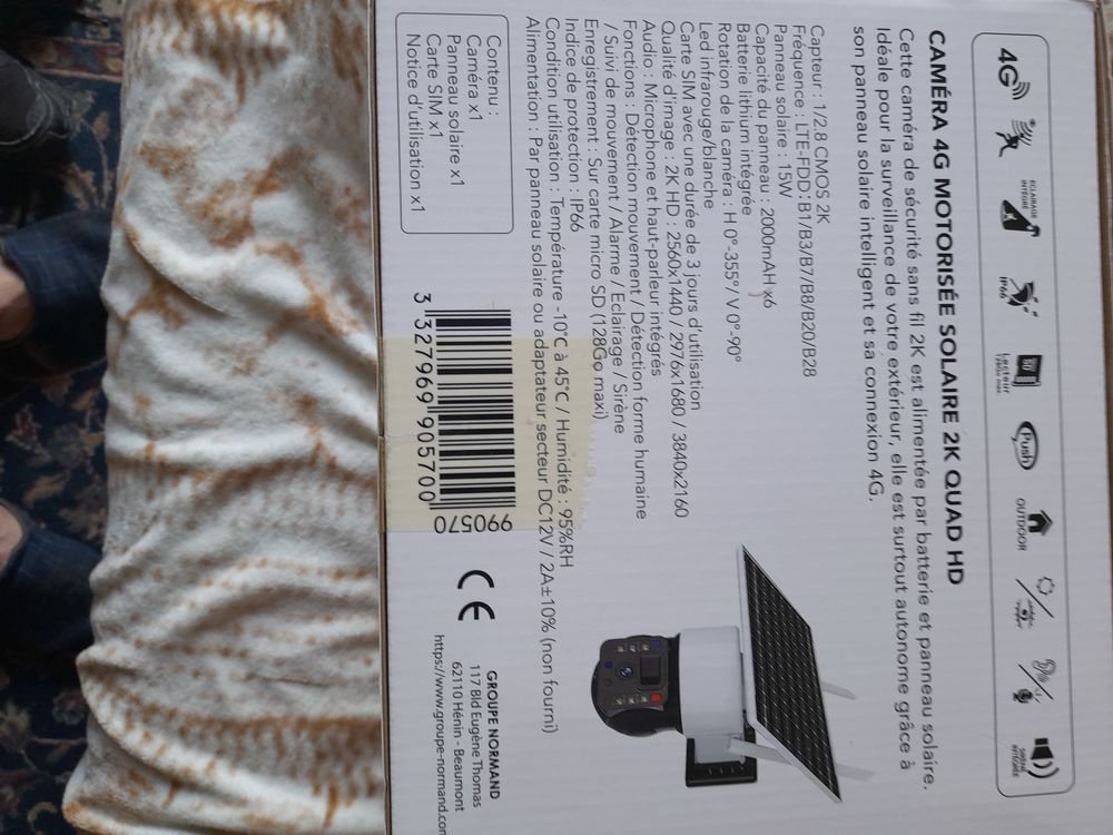 CAMERA exterieureSOLAIRE 4G FULL 2K Photos/Video/TV