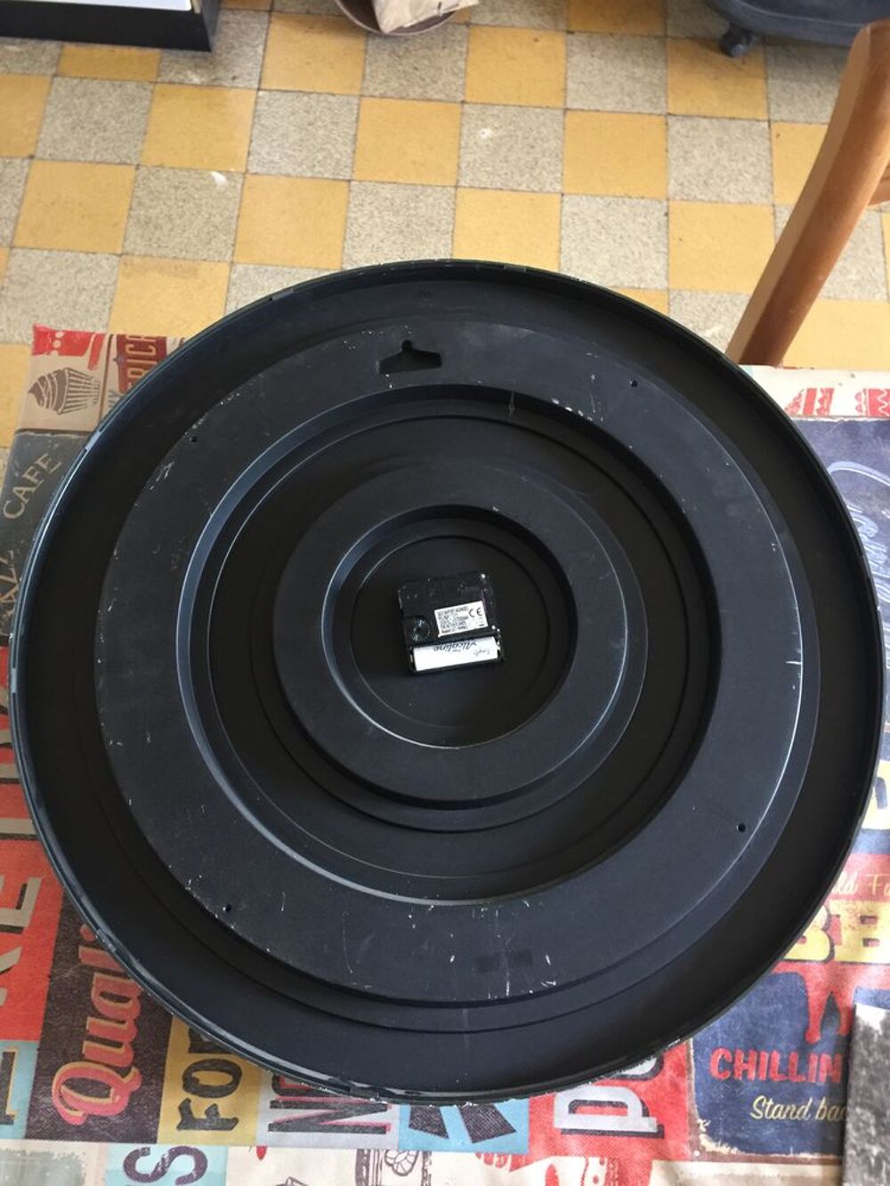 UNE HORLOGE RONDE MURAL MODERNE DIAMETRE DE 50 CM NOIR Dcoration