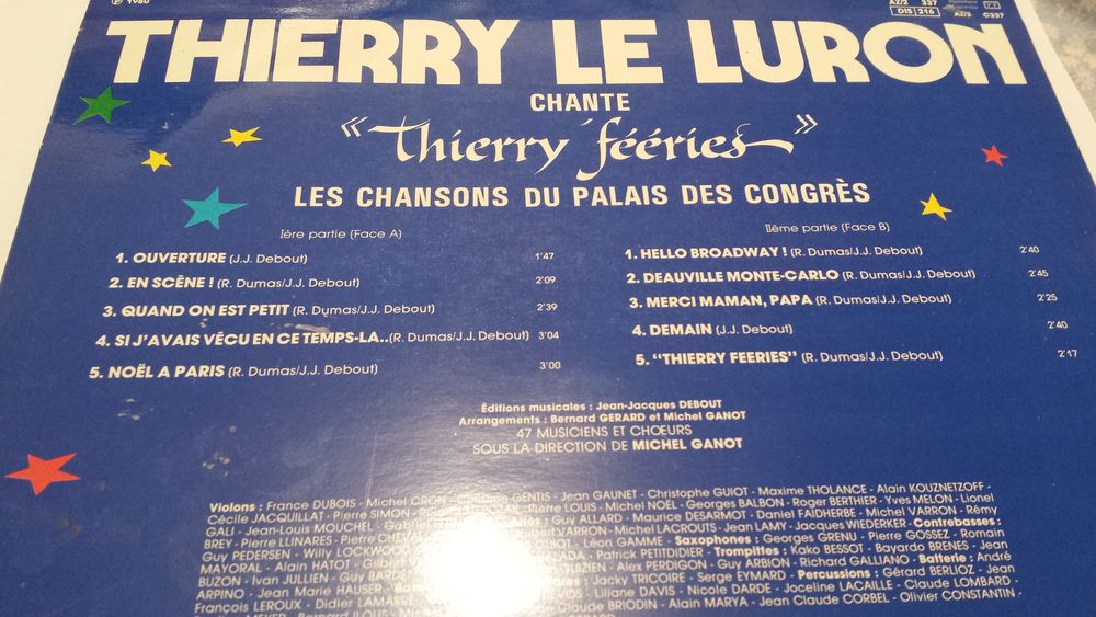 VINYLE THIERRY LE LURON
CHANTE "THIERRY FEERIES"
CD et vinyles