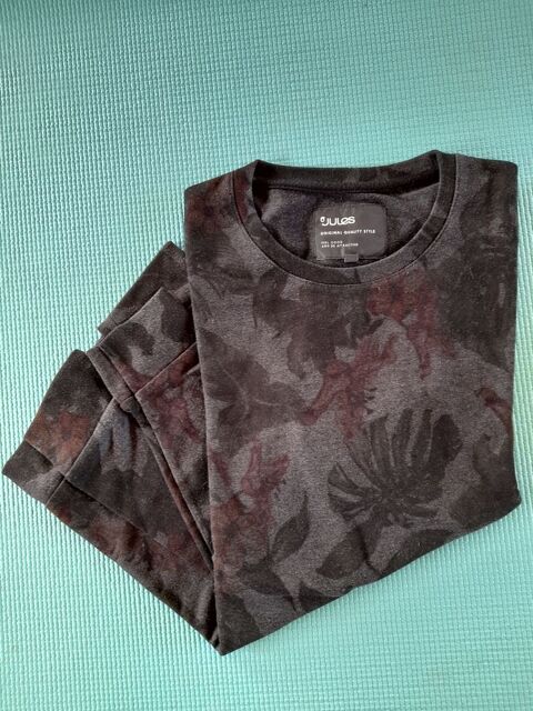 Sweat Jules gris/noir motifs plantes M/L 15 Condom (32)