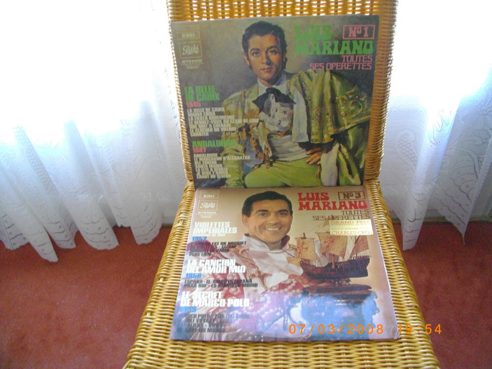 Deux Disques vinyle 33 tours de : "LUIS MARIANO" CD et vinyles