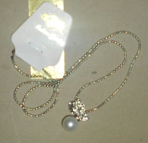 pendentif avec papillon & perle blche + bracelet coeur bleu 3 Ervy-le-Chtel (10)