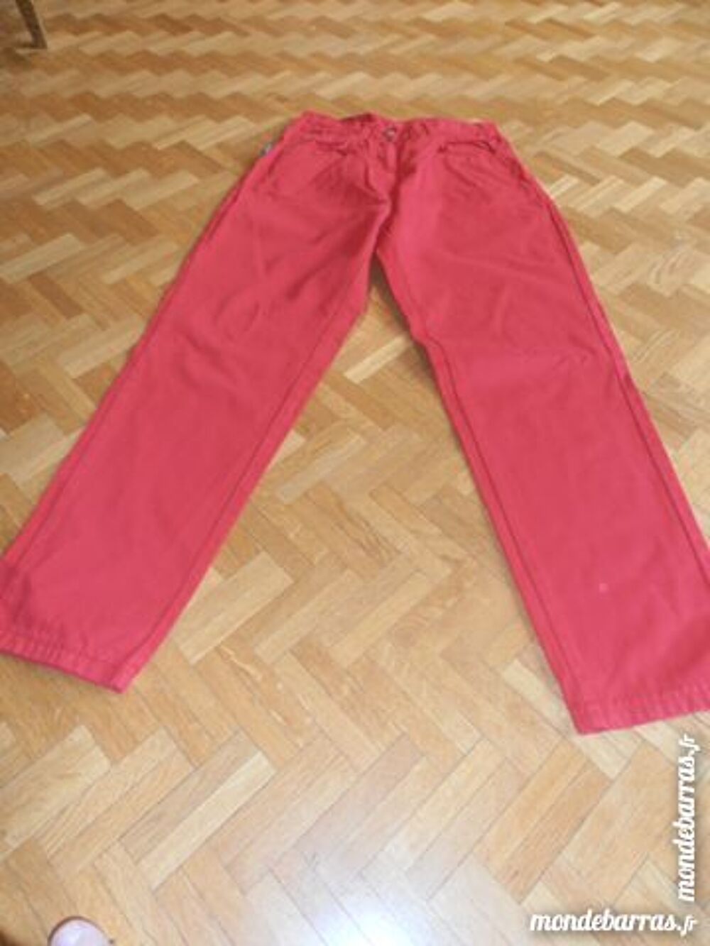 Pantalon toile rouge (V12) Vêtements