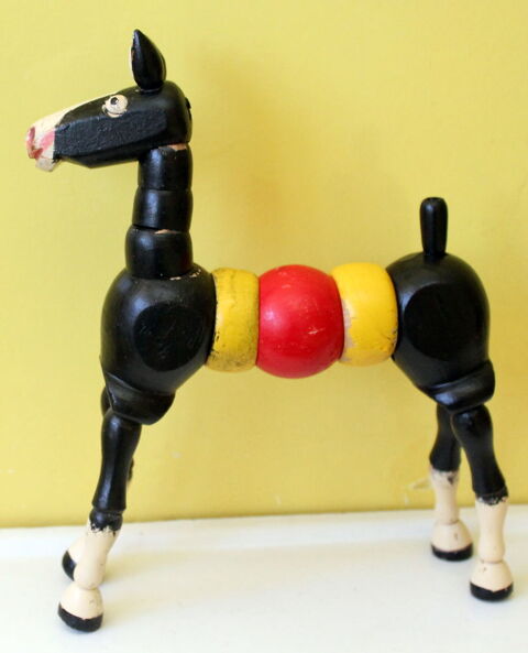 Jouet ancien cheval en bois articul� 50 Issy-les-Moulineaux (92)