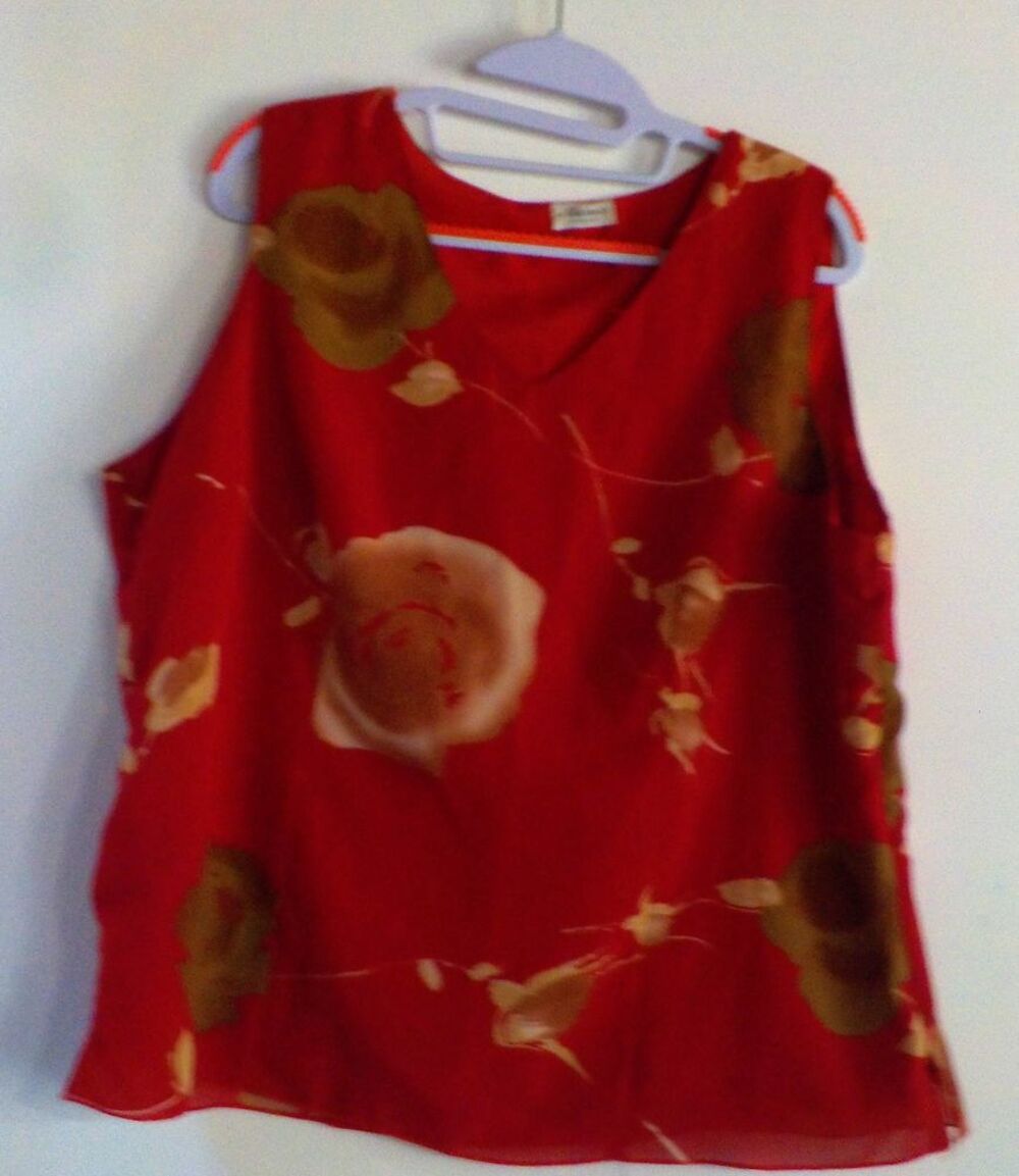 ENSEMBLE CHEMISIER + DEBARDEUR ALEXA'S TAILLE 5 FOND ROUGE Vêtements