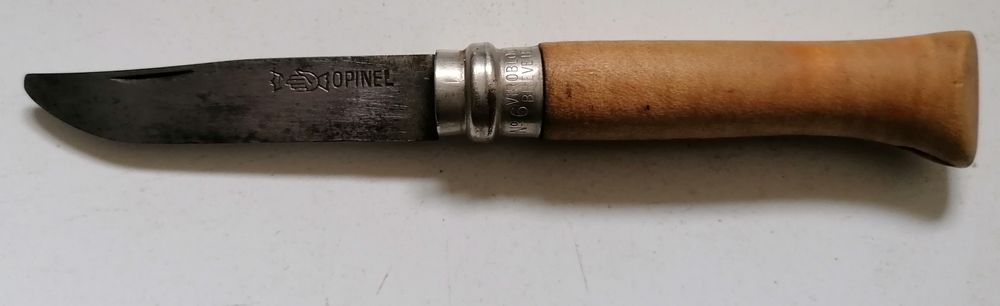 Couteau pliant Opinel N&deg; 6 ancien "&agrave; la main couronn&eacute;e" TBE 