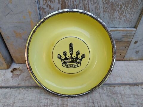 Ancien Cendrier Kronenbr�u Offenburg T�le �maill�e Publicit� 49 Loches (37)