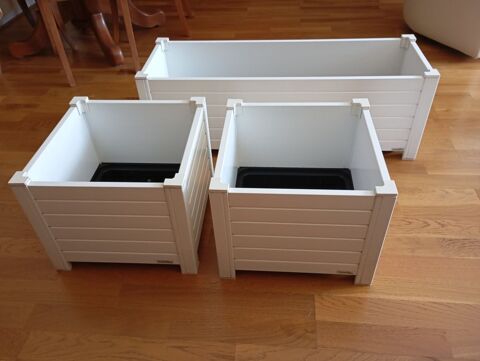 JARDINIRES Grosfillex blanches PVC LOT 93cm et 2x39cm 50 Villebon-sur-Yvette (91)