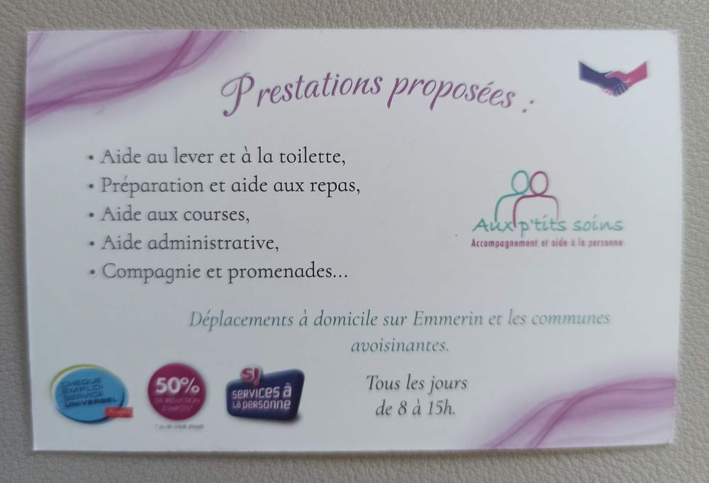   Auxiliaire de vie/Aide à la personne/Aide soignante 