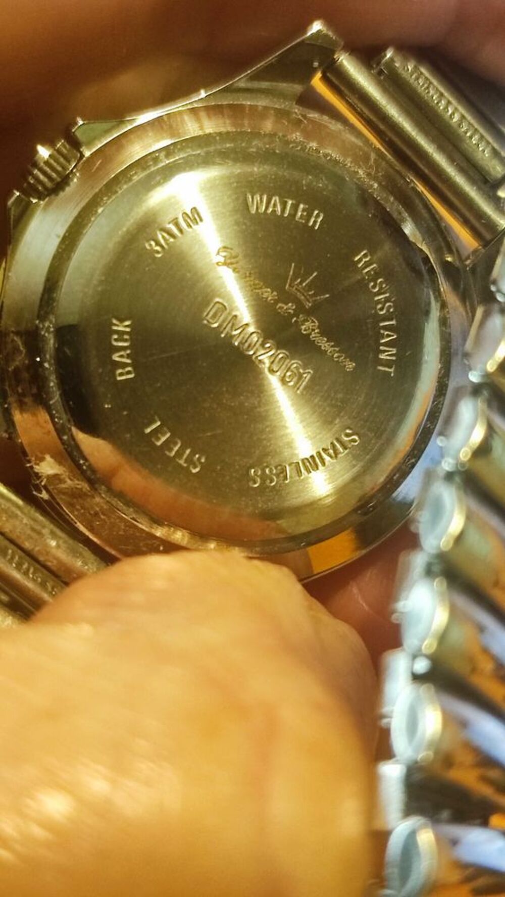 Superbe montre acier vintage fond bleu. bracelet m&eacute;tal Bijoux et montres