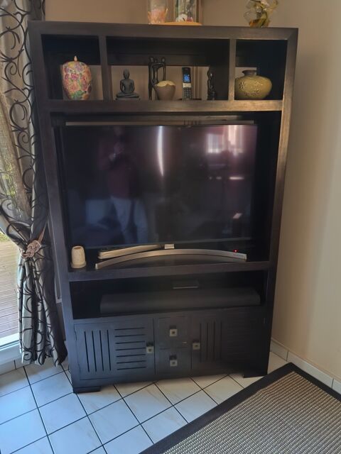 Meuble TV bois foncé avec rangements Pontault-Combault (77)