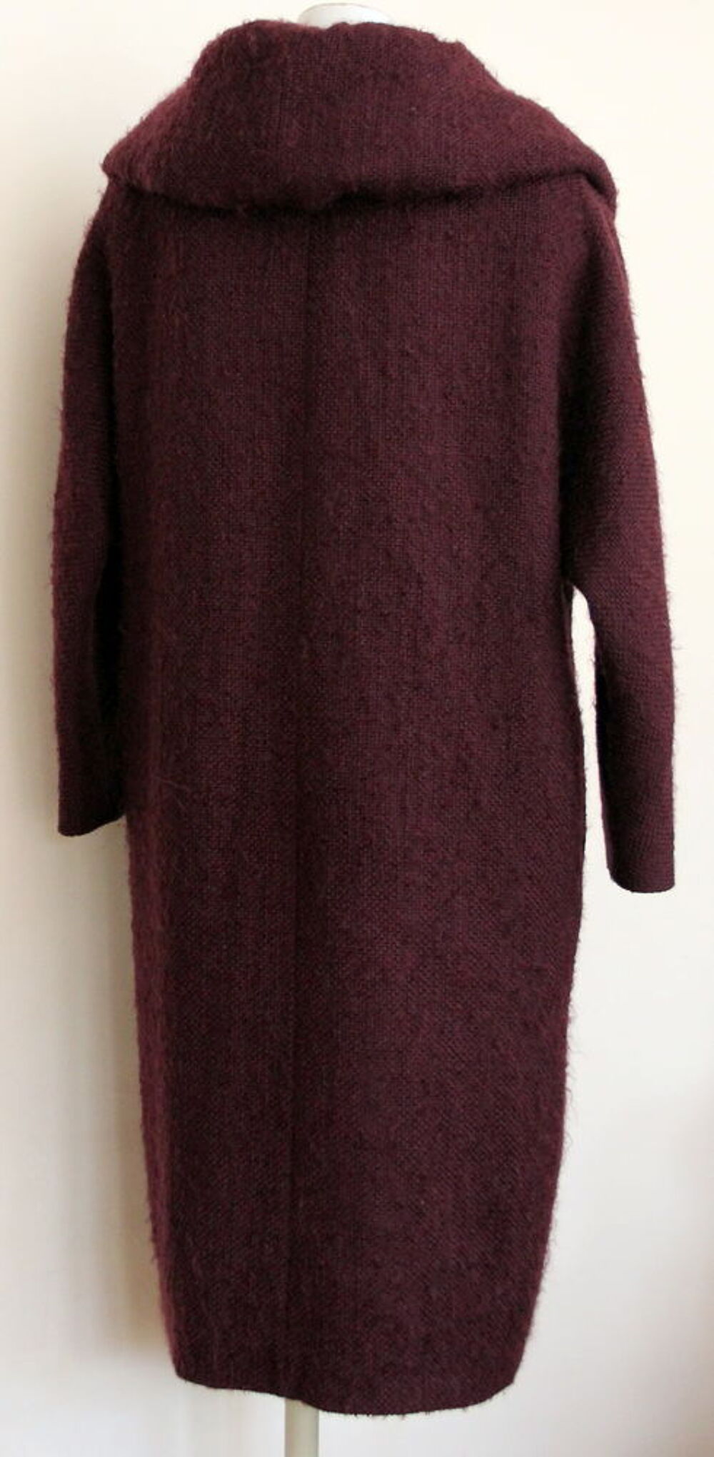 Manteau mohair et laine prune DRIES VAN NOTEN T.S. Vêtements