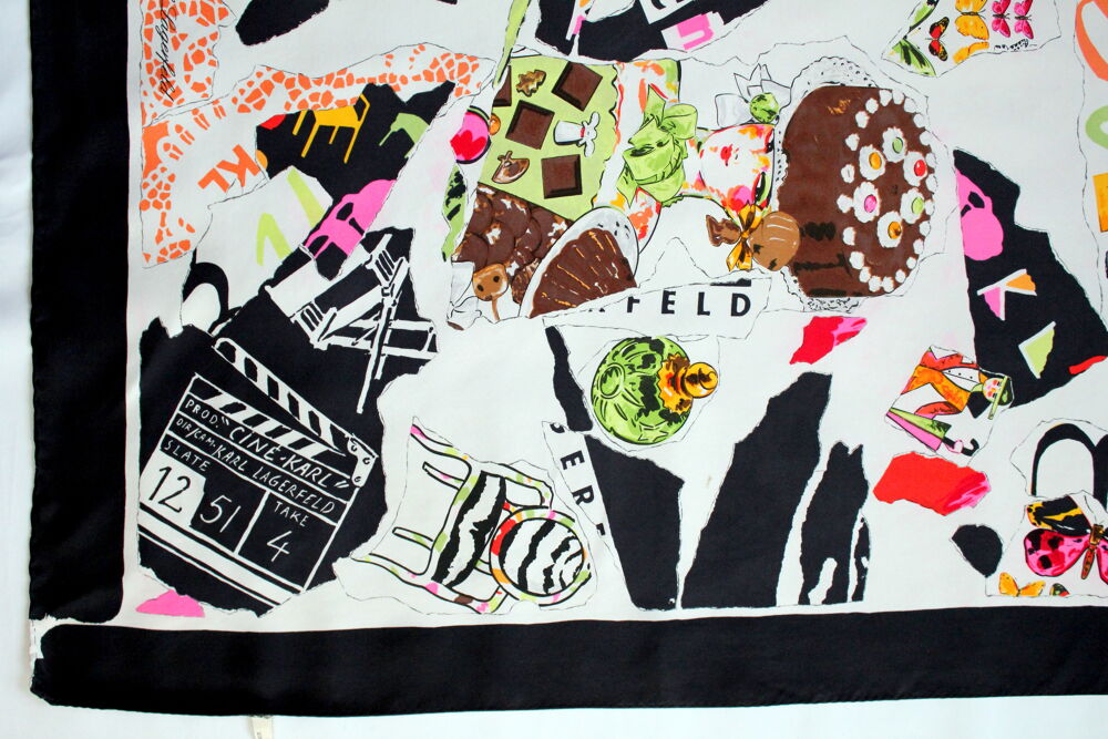 Foulard soie Sun Moon KARL LAGERFELD 1994 Vêtements