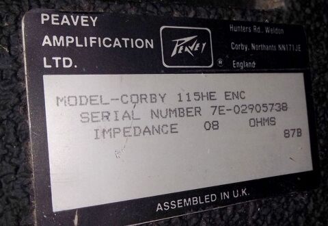 Enceinte Peavey 0 Mériel (95)