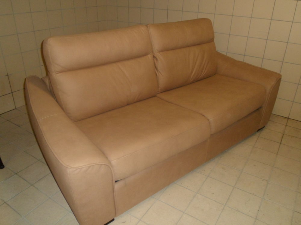 Canap&eacute; convertible en tissu beige Meubles