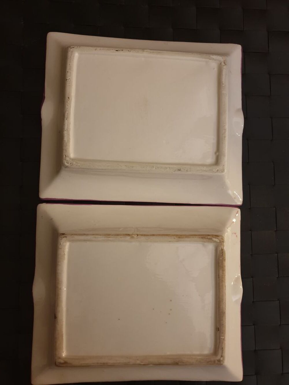 Lot de 2 Cendriers ou vide-poches en c&eacute;ramique, 18 cmx15 cm Décoration