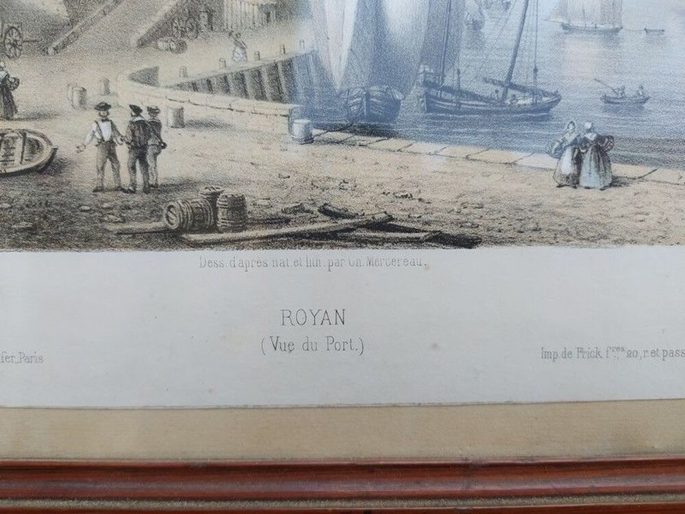 Lithographie XIX&egrave;me Royan Vue du Port Ch. Mercereau 