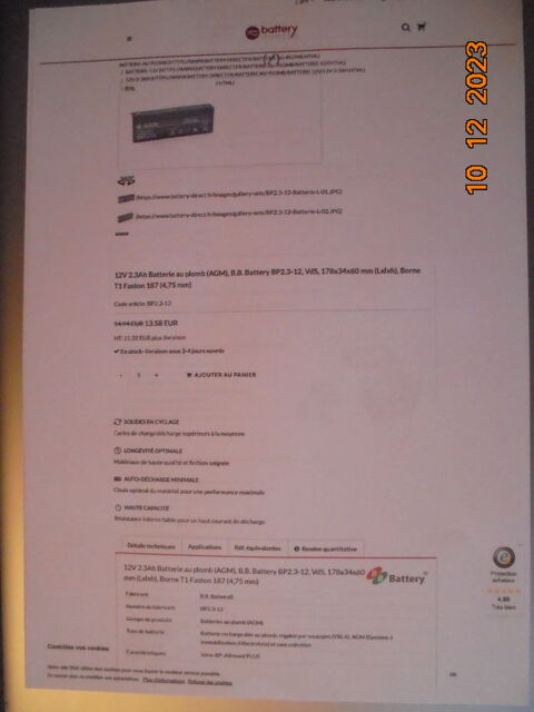 Batteries au plomb 20 Andr�sy (78)